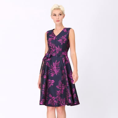 Floral brocade skater dress