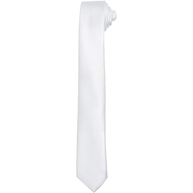 Premier Tie - Mens Slim Retro Work Tie (White)