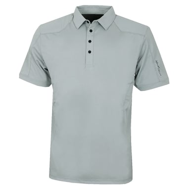 Island Green Mens Topstitched Golf Polo Shirt (Battleship Grey)