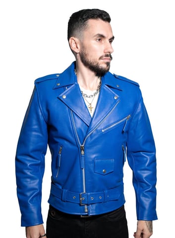 Chaqueta Brando de piel de vaca negra para hombre - Venice