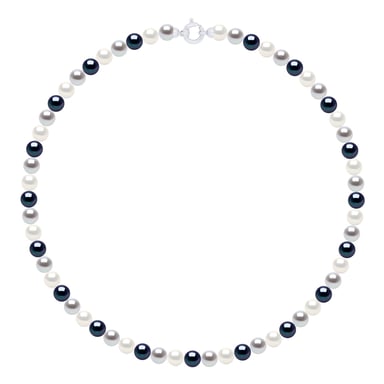 Necklace Row Princess of Real Cultured Freshwater Pearls Round 6-7 mm