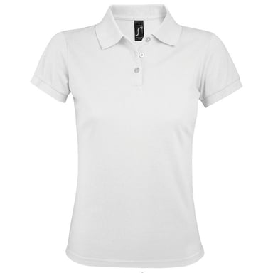 SOLs Womens/Ladies Prime Pique Polo Shirt (White)