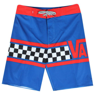 Vans Off the Wall Otw Blue Red Checkerboard Kids Casta Shorts V1L210Z R4D