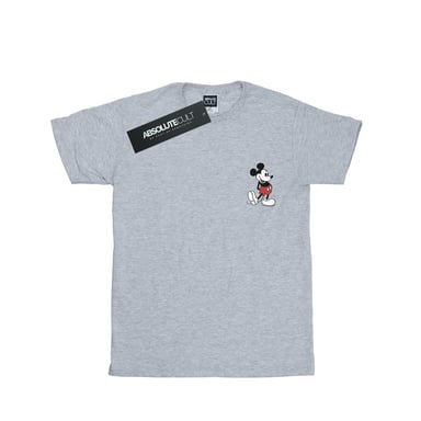 Disney Mens Mickey Mouse Kickin Retro Chest T-Shirt (Sports Grey)
