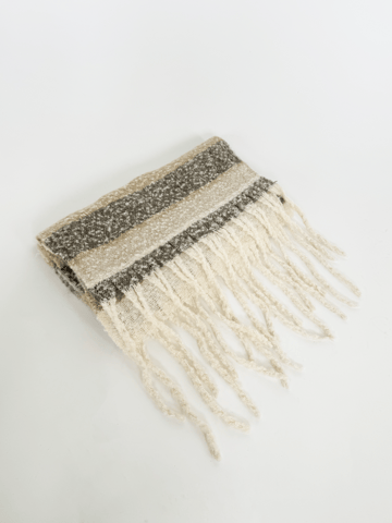 Soft Neutral Striped Scarf