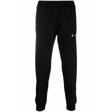 Off-White Pantalones deportivos negros con puños cortos y logo OW