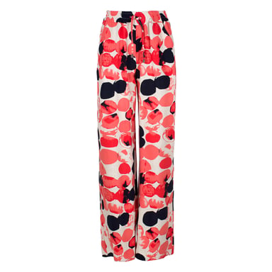 Apricot Print Linen Style Wide Leg Pants