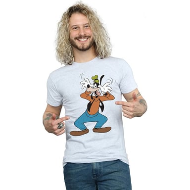 Disney Mens Crazy Goofy T-Shirt (Sports Grey)