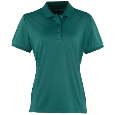 Premier Womens/Ladies Coolchecker Short Sleeve Pique Polo T-Shirt (Bottle)