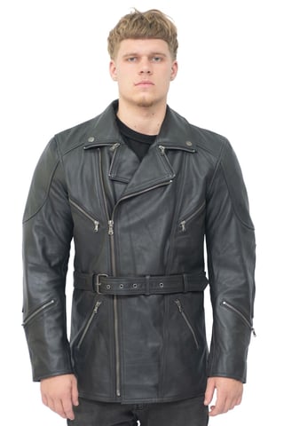 Chaqueta de motociclista con protección CE y cremallera cruzada para hombre - Budapest