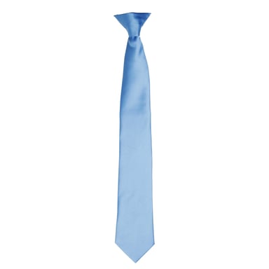 Premier Colours Mens Satin Clip Tie (Mid Blue)