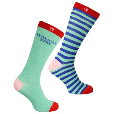 Scotch & Soda Pack de 2 calcetines estampados en verde/azul para hombre