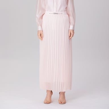 Organza Pleats Midi Skirt