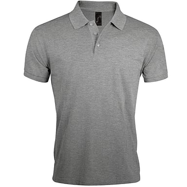 SOLs Mens Prime Pique Plain Short Sleeve Polo Shirt (Grey Marl)