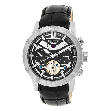 Reloj automático Heritor Hannibal semiesqueleto con correa de cuero