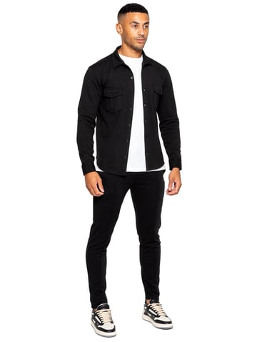 Enzo | Conjunto de chándal con sobrecamisa para hombre - Negro