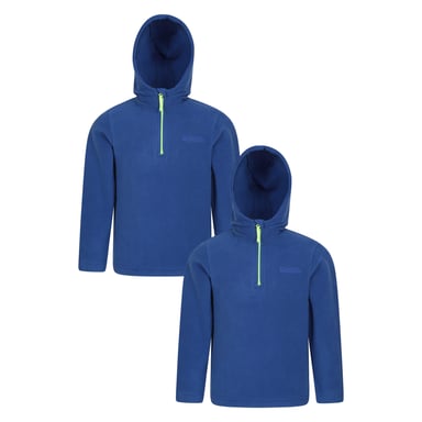 Mountain Warehouse Childrens/Kids Camber Quarter Zip Hoodie (Pack of 2) (Navy)