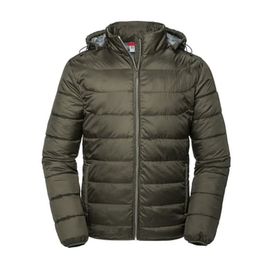 Russell Mens Nano Hooded Padded Jacket (Dark Olive)