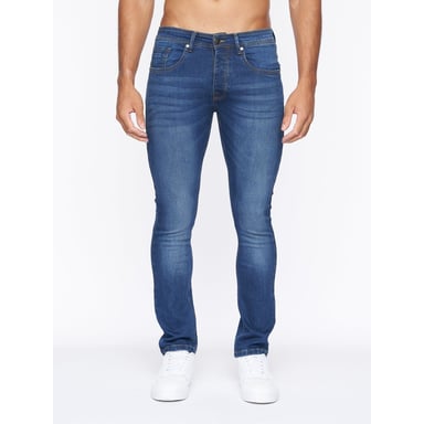 Crosshatch Mens Buraca Slim Jeans (Stone Wash)