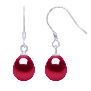 Earrings Real Cultured Freshwater Pearls Pear 8-9 mm