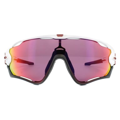 Gafas de sol de carretera Oakley wrap prizm para hombre en blanco pulido