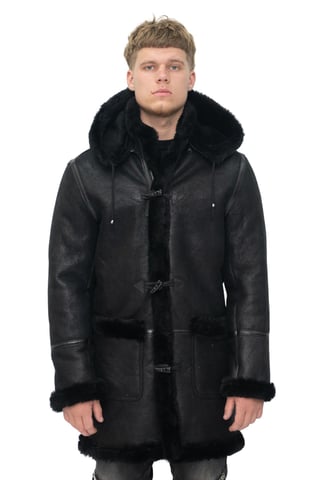 Abrigo de invierno con capucha de piel de oveja para hombre - Helsinki