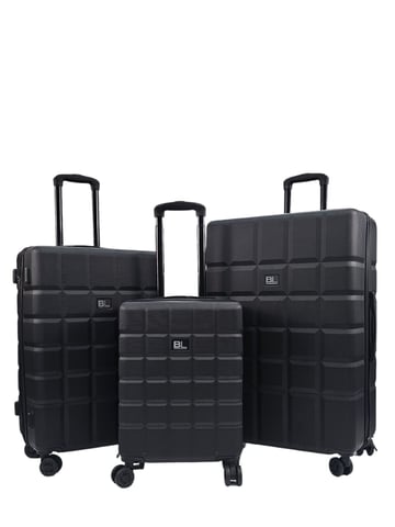 Maleta de viaje clásica rígida de color negro con 8 ruedas para cabina