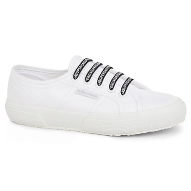 Superga Logo Cotton Shoe Laces (White/Black)