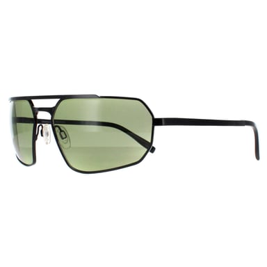 Serengeti Rectángulo Hombre Negro Brillante Capa Transparente Mineral Polarizado 555nm Verde Hinkley