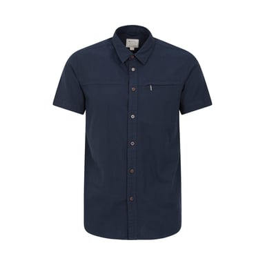 Mountain Warehouse Mens Coconut Slub Short-Sleeved Shirt (Navy)