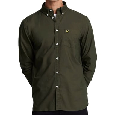 Camisa moteada de manga larga verde oscuro de Lyle & Scott