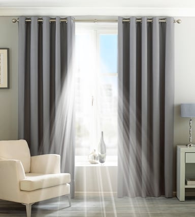 Twilight Blackout Eyelet Curtains in Silver