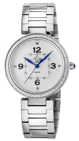 Reloj de acero inoxidable bicolor con diamantes para mujer GV2 Piemonte 14200B de cuarzo suizo