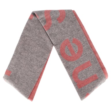Acne Studios Logo Scarf in Pink and Grey Wool