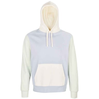 SOLS Unisex Adult Collins Contrast Organic Hoodie (Creamy Blue)