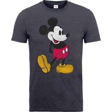 Disney Unisex Adult Mickey Mouse Vintage T-Shirt (Charcoal Grey)