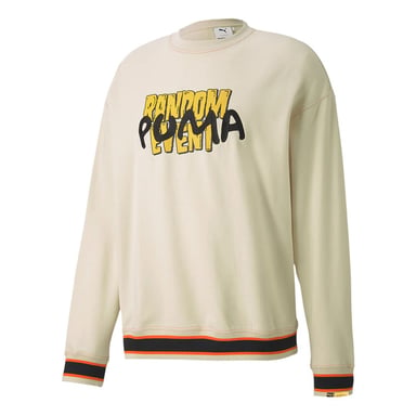 Puma x randomevent manga larga tripulación crema para hombres suéteres 596663 50