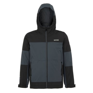 Regatta Childrens/Kids Beamz IV Waterproof Jacket (Seal Grey/Black)