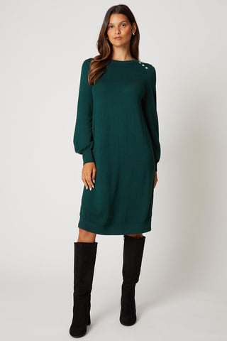 Knitted Crew Neck Swing Dress