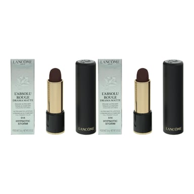 Lancome L'Absolu Rouge Drama Matte Lipstick 3.4g 514 Hypnotic Storm x 2