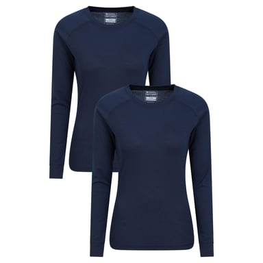 Mountain Warehouse Womens/Ladies Talus Thermal Base Layer Top (Pack of 2) (Navy)