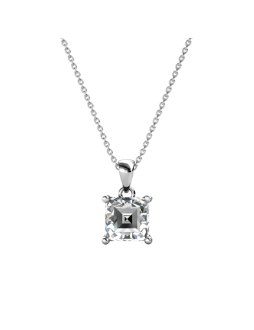 Colgantes Cuadrados Simples - Plata y Cristal
