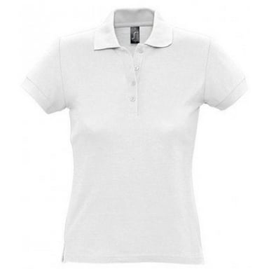 SOLS Womens/Ladies Passion Pique Short Sleeve Polo Shirt (White)