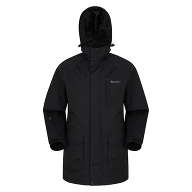 Mountain Warehouse Mens Glacier II Long Waterproof Jacket (Black)