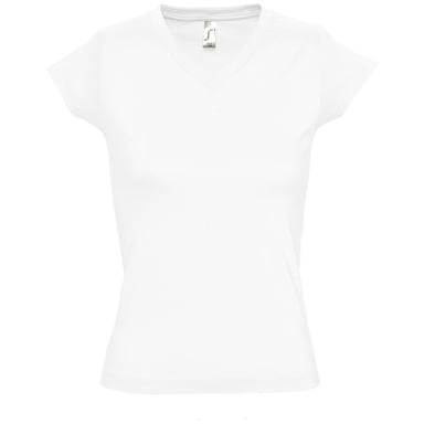 SOLs Womens/Ladies Moon V Neck Short Sleeve T-Shirt (White)