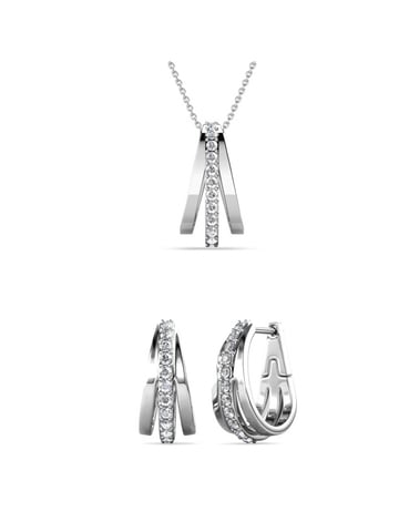 Conjuntos de aros Aurielle - Plata y cristal