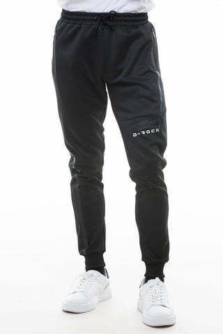 D-Rock Mens Joggers with D-Rock Logo Side Zipper Pocket Ribbed Cuff