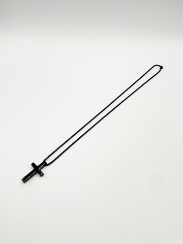 Cross Pendant Necklace in Black
