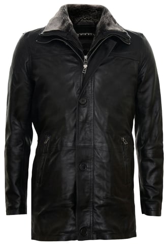 Chaqueta cálida de largo medio con cuello desmontable
