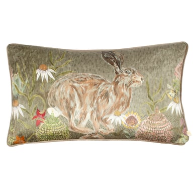 Funda de Cojín de Chenilla Impresa Wylder Meadow Bloom Hazel Hare